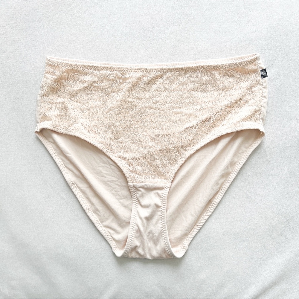 Anne Klein Cream Knit Lace Front Panties - Medium
